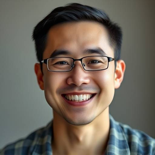 Portrait of Daniel Lee, a portrait photographer with a kind expression