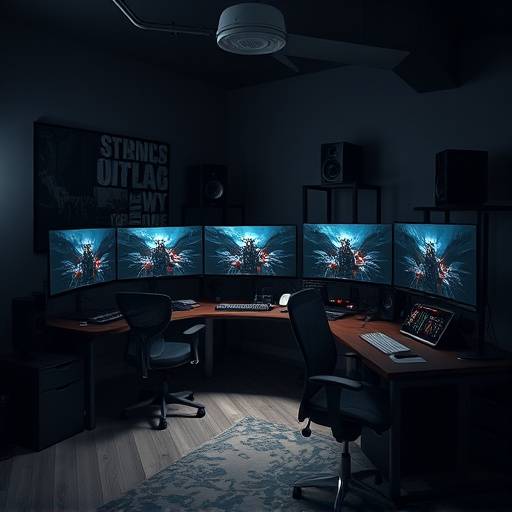 Shutterbug Studios editing suite, featuring high-end computers and monitors for post-processing